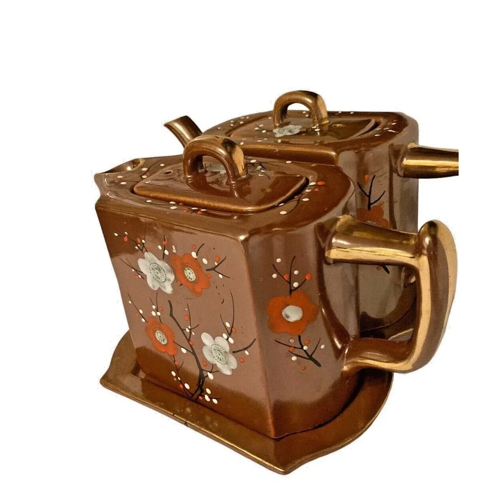 Japanese Tea Set TT Vintage‎ Hand Painted Tea Set with Tray Floral Pattern